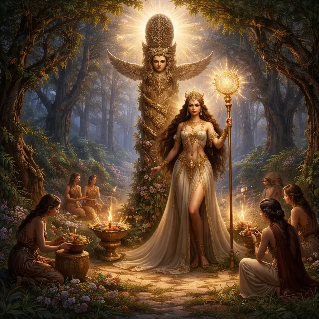 Deusa Astarte na floresta encantada